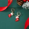 imageBriLove Christmas Earrings for Women Sparkling Crystal Red Santa Claus Hat Snowflake Stockings Deer Bow Tie Drop Dangle Earring for Holiday PartyStockings