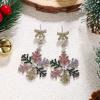 imageBriLove Christmas Snowflake Earrings for WomenShiny Winter Party Bowtie Snowflakes Rhinestones Dangle Drop Earring for Xmas Festival Decor Holiday Party Jewelry GiftMulticolor SilverTone