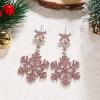 imageBriLove Christmas Snowflake Earrings for WomenShiny Winter Party Bowtie Snowflakes Rhinestones Dangle Drop Earring for Xmas Festival Decor Holiday Party Jewelry GiftPink SilverTone