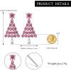 imageBriLove Christmas Tree Snowflake Earrings for WomenShiny Winter Party Snowflakes Rhinestones Dangle Drop Earring for Xmas Festival Decor Holiday Party Jewelry GiftFuchsia SilverTone