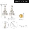 imageBriLove Christmas Tree Snowflake Earrings for WomenShiny Winter Party Snowflakes Rhinestones Dangle Drop Earring for Xmas Festival Decor Holiday Party Jewelry GiftIridescent AB SilverTone