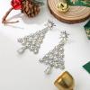 imageBriLove Christmas Tree Snowflake Earrings for WomenShiny Winter Party Snowflakes Rhinestones Dangle Drop Earring for Xmas Festival Decor Holiday Party Jewelry GiftIridescent AB SilverTone