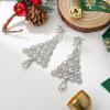 imageBriLove Christmas Tree Snowflake Earrings for WomenShiny Winter Party Snowflakes Rhinestones Dangle Drop Earring for Xmas Festival Decor Holiday Party Jewelry GiftClear SilverTone