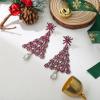 imageBriLove Christmas Tree Snowflake Earrings for WomenShiny Winter Party Snowflakes Rhinestones Dangle Drop Earring for Xmas Festival Decor Holiday Party Jewelry GiftFuchsia SilverTone