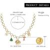 imageBriLove Christmas Tree Winter Snowflakes Jingle Bell Statement Chunky Chain Collar Necklace Xmas Holiday Party Jewelry Gift for WomenChristmas Tree
