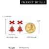 imageBriLove Red Christmas Tree Earrings for Women Shiny Rhinestone Bow Stud Earrings Xmas Holiday Party Jewelry GiftGoldTone