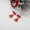 imageBriLove Red Christmas Tree Earrings for Women Shiny Rhinestone Bow Stud Earrings Xmas Holiday Party Jewelry GiftGoldTone