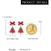 imageBriLove Red Christmas Tree Earrings for Women Shiny Rhinestone Bow Stud Earrings Xmas Holiday Party Jewelry GiftSilverTone