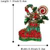 imageBriLove Womens Christmas Shoe Brooch Xmas Lollipop Crystal Pin Costume Gift Multicolor GoldTone