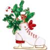 imageBriLove Christmas Brooch Pins Snowflake Pin Vintage Holiday Candy Cane Sleigh Shoes Wreath Brooches Xmas Christma Party Gifts for WomenChristmas Shoes