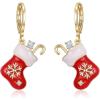 imageBriLove Christmas Earrings for Women Sparkling Crystal Red Santa Claus Hat Snowflake Stockings Deer Bow Tie Drop Dangle Earring for Holiday PartyStockings