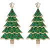 imageBriLove Christmas Tree Earrings for WomenShiny Winter Party 5 Layer Rhinestones Dangle Drop Earring for Xmas Festival Decor Holiday Party Jewelry GiftMulticolor GoldTone