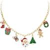 imageBriLove Christmas Tree Winter Snowflakes Jingle Bell Statement Chunky Chain Collar Necklace Xmas Holiday Party Jewelry Gift for WomenSanta Claus