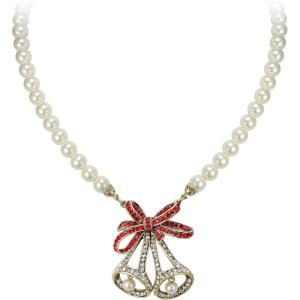 imageBriLove Christmas Tree Winter Snowflakes Jingle Bell Statement Chunky Chain Collar Necklace Xmas Holiday Party Jewelry Gift for WomenJingle Bell