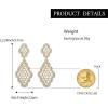imageBriLove Wedding Bridal Simulated Pearl Earrings for Women Crystal Hollow Rhombus Chandelier Dangle Earrings for Party Prom AccessoriesGoldTone