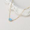 imageBriLove 925 Sterling Silver Nature Stone Minimalistic Moonstone Opal Agate Choker Pendant Necklace Gift for Women BirthdayMothers DayValentines DayChristmasOpal Olive Pendant