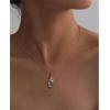 imageBriLove 925 Sterling Silver Nature Stone Minimalistic Moonstone Opal Agate Choker Pendant Necklace Gift for Women BirthdayMothers DayValentines DayChristmasAgateBlue