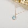 imageBriLove 925 Sterling Silver Nature Stone Minimalistic Moonstone Opal Agate Choker Pendant Necklace Gift for Women BirthdayMothers DayValentines DayChristmasAgateBlue