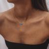 imageBriLove 925 Sterling Silver Nature Stone Minimalistic Moonstone Opal Agate Choker Pendant Necklace Gift for Women BirthdayMothers DayValentines DayChristmasOpal Olive Pendant