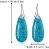 imageBriLove Dainty Elegant 925 Sterling Silver Natural Stone Unique Irregular Lightweight Dangle Drop Earrings Jewelry for Birthday Party Turquoise SilverTone