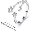 imageBriLove Elegant CZ Statement Adjustable Ring for Women Horoscope Zodiac 12 Constellation Astrology for Valentines DayBirthdayChristmasPisces  Full Ver