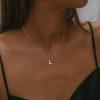 imageBriLove Personalized 925 Sterling Silver Dainty Small Tiny Initial Heart Pendant Choker Necklace Gift for Women Mothers DayValentines DayBirthdayChristmasAnniversaryAInitial L