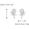 imageBriLove Wedding Stud Earrings for Women Gorgeous Cubic Zirconia Simulated Pearl Marquise Bridal Earring for Bride Bridesmaid Party Prom AccessoriesFive Marquise