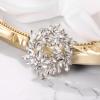 imageBriLove Austrian Crystal Rhinestone Elegant Flower Marquise Wreath Brooches for WomenClear SilverTone