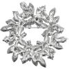 imageBriLove Austrian Crystal Rhinestone Elegant Flower Marquise Wreath Brooches for WomenClear SilverTone