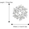 imageBriLove Austrian Crystal Rhinestone Elegant Flower Marquise Wreath Brooches for WomenClear SilverTone