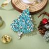imageBriLove Merry Christmas Tree Brooch Xmas Star Rhinestone Marquise Decorative Gift for WomenBlue Topaz GoldTone