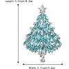 imageBriLove Merry Christmas Tree Brooch Xmas Star Rhinestone Marquise Decorative Gift for WomenBlue Topaz SilverTone