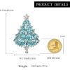 imageBriLove Merry Christmas Tree Brooch Xmas Star Rhinestone Marquise Decorative Gift for WomenBlue Topaz SilverTone