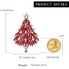 imageBriLove Merry Christmas Tree Brooch Xmas Star Rhinestone Marquise Decorative Gift for WomenColor SilverTone