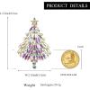 imageBriLove Merry Christmas Tree Brooch Xmas Star Rhinestone Marquise Decorative Gift for WomenIridescent Clear AB GoldTone