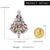 imageBriLove Merry Christmas Tree Brooch Xmas Star Rhinestone Marquise Decorative Gift for WomenMulticolor SilverTone