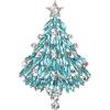 imageBriLove Merry Christmas Tree Brooch Xmas Star Rhinestone Marquise Decorative Gift for WomenBlue Topaz SilverTone