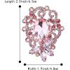 imageBriLove Elegant Crystal Teardrop Marquise Bouquet Brooch Pin for WomenPink SilverTone