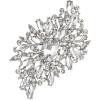 imageBriLove Women s Elegant Stunning Crystal Rhinestone Marquise Oval Leaf Bouquet Brooch Pin for Party PromClear SilverTone