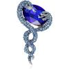 imageBriLove Women s Elegant Stunning Crystal Rhinestone Oval Snake Brooch Pin for Party PromSapphire Color SilverTone