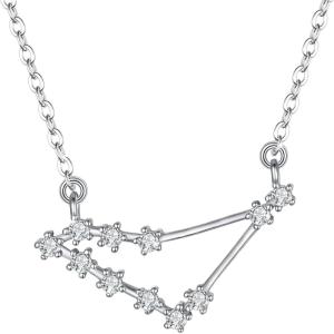 imageBriLove 925 Sterling Silver Necklace Gifts for Mom Women Constellation Zodiac 12 Horoscope Astrology CZ Pendant Mothers DayValentines DayBirthdayChristmasAnniversaryCapricorn  Full Ver