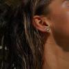 image:imageBriLove Bohemian Boho 925 Sterling Silver Flower Stud Earrings for Women Dainty Shiny Rhinestone Flora Earrings for Summer Refreshing Seaside Idyllic HolidayBlack Rose GoldTone