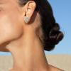 image:imageBriLove Bohemian Boho 925 Sterling Silver Flower Stud Earrings for Women Dainty Shiny Rhinestone Flora Earrings for Summer Refreshing Seaside Idyllic HolidayBlue Rose GoldTone
