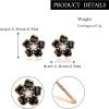 image:imageBriLove Bohemian Boho 925 Sterling Silver Flower Stud Earrings for Women Dainty Shiny Rhinestone Flora Earrings for Summer Refreshing Seaside Idyllic HolidayBlack Rose GoldTone