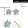 image:imageBriLove Bohemian Boho 925 Sterling Silver Flower Stud Earrings for Women Dainty Shiny Rhinestone Flora Earrings for Summer Refreshing Seaside Idyllic HolidayBlue Rose GoldTone