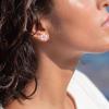image:imageBriLove Bohemian Boho 925 Sterling Silver Flower Stud Earrings for Women Dainty Shiny Rhinestone Flora Earrings for Summer Refreshing Seaside Idyllic HolidayPink SilverTone