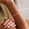 image:imageBriLove Dainty Elegant 925 Sterling Silver Cubic Zirconia 2 Layer Birthstone Bracelets for WomenSix Emerald Cut Tennis Bracelet Birthday Prom Gifts JewelryPeridot GoldTone