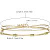 image:imageBriLove Dainty Elegant 925 Sterling Silver Cubic Zirconia 2 Layer Birthstone Bracelets for WomenSix Emerald Cut Tennis Bracelet Birthday Prom Gifts JewelryPeridot GoldTone