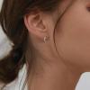 image:imageBriLove Dainty Simple Real 925 Sterling Silver Hoop Earrings for WomenClassic Cute Cat Jewelry Gifts for Birthday AnniversaryClear