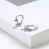 image:imageBriLove Dainty Simple Real 925 Sterling Silver Hoop Earrings for WomenClassic Cute Cat Jewelry Gifts for Birthday AnniversaryClear
